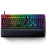 Razer Huntsman V2 Optical Gaming Keyboard: Fastest Linear Optical Switches Gen-2 w/Sound Dampeners & 8000Hz Polling Rate - Doubleshot PBT Keycaps - Dedicated Media Keys & Dial - Ergonomic Wrist Rest
