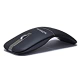 NORMIA RITA Foldable Arc Wireless Mouse Silent Click Bluetooth 2.4GHz Dual Modes Portable Curved Mouse for Home, Office, Travel