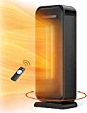 Space Heater, 1500W Electric Heater with 70° Oscillation, 12H Timer 3 Modes , 24H Auto-Off Thermostat Tip-Over Protection, Portable Quiet Heating Ceramic Heater With Remote for Bedroom, Office