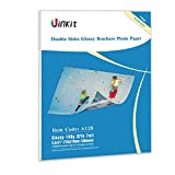 Uinkit 100 sheets Brochure Photo Paper Glossy Thin Double Sided 8.5x11 Inkjet 37lb 140gsm Picture Flyer Calendar Magazine CD Cover letter