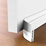 Suptikes 2 Pack Door Draft Stopper，Door Sweep for Exterior & Interior Doors,Door Bottom Seal Dust and Noise Insulation Weather Stripping Draft Guard Insulator, 1-4/5' W x 37' L,White