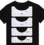 Tshirt Ruler ，T Shirt Alignment Tool ，Acrylic T-Shirt Ruler Guide to Center Designs for Vinyl and HTV Alignment Tool (Style B- 4PCS)