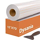 Transfer Tape for Vinyl - 12” x 70 FT w/Orange Alignment Grid for Adhesive Vinyl - Medium Tack Vinyl Transfer Tape for Silhouette Cameo, Cricut for Decals,Signs, Windows and Stickers