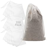 [200 pack] No Mess French Press Brew Bag to Save Time Cleaning - Disposable French Press Filter Bags Prevent Grounds From Escaping - Ideal Mason Jar Cold Brew Filter Bags for Tea & Coffee