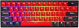 BOYI Wired 60% Mechanical Gaming Keyboard,Mini RGB Cherry MX Switch PBT Keycaps NKRO Programmable Type-C Keyboard for Gaming and Working (Black Red Rose Color,Cherry Brown Switch)