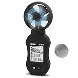 Digital Anemometer Wind Speed Meter, Handheld Air Flow Gauge Tester, Measure Current/Max/Min Wind Speed Temperature Thermometer ( ℃/℉ ), LCD Backlit Velometer for Sailing Surfing Shooting Hunting HVAC