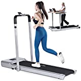 Foldable Treadmill for Home Use, Doufit TD-01 2 in 1 Electric Under Desk Treadmill for Small Spaces, Walking Running Pad Treadmill Indoor Compact Workout Exercise Machine with Remote Control