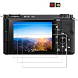 Alpha ZV-E10 Screen Protector for Sony Alpha ZV-E10 Mirrorless Vlog Camera Film Cover (3 Pack), PCTC 0.3mm 9H Hardness Tempered Glass Flim Anti-Scrach Anti-Fingerprint Anti-Bubble Anti-Water, 2* Hot Shoe Cap Cover Easy to Install