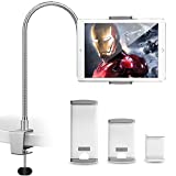 AboveTEK Heavy Duty Aluminum iPad Stand, Gooseneck Tablet Holder, iPad Holder for Bed Kitchen Office, Flexible Long Arm Tablet Mount Stand Compatible with iPad iPhone 6-13Pro, Fits for 3.5' - 11'