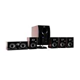 AUNA Areal Active 525-5.1 Surround Sound System, Home Theater System, Elegant Design, Bass Reflex, 5 Satellite Speakers, Bluetooth, USB Port, SD, AUX, Walnut