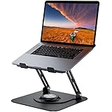 Laptop Stand for Desk, Adjustable Computer Stand with 360° Rotating Base, Ergonomic Laptop Riser for Collaborative Work, Foldable & Portable Laptop Stand, fits for All 10-16' Laptops