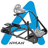 Anman PRO Racing Simulator Cockpit with TV Stand fit for PC/PS4/Xbox Adjustable Racing Wheel Stand for Logitech G25/G27/G29/G920 Fanatec Thrustmaster T500RS T300RS, Wheel Shifter Pedals NOT Included