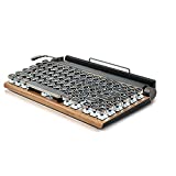 7KEYS Retro Typewriter Keyboard, Electric Typewriter Vintage with Upgraded Mechanical Bluetooth 5.0,Multi Devices Connection Classical Wooden,Punk Round Keys for Desktop PC/Laptop Mac/Phone