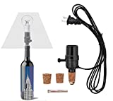 Bottle lamp kit, with 9mm Glass Drill bit, Works with Wine Bottle or Any Other Glass Liquor Bottles, UNO Slip-on Socket 8 ft Black Cord UL Listed lamp Wiring Parts.