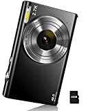 Digital Camera 2.7K 48MP Vlogging Camera, Auto Focus Digital Point and Shoot Camera with 32GB Memory Card,16X Zoom, Time Lapse Digital Cameras for 8-15 Years Kids Teenagers Students Boys Girls