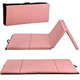 Thick Gymnastics Exercise Mat, 4'x6'x2'Extra Thick High Density Anti-Tear Folding Tumbling Mats Gymnastics for Home, Gym Mat for MMA, Stretching Yoga Cheerleading Martial Arts (Pink)