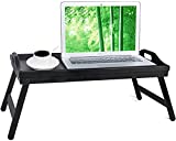 Bed Tray Table with Folding Legs Wooden Serving Breakfast in Bed or Use As a,Platter Tray,TV Table Laptop Computer Tray Snack Tray Large Size