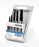 QWORK Screw Extractor Easy Out Damaged Bolt Extractor Kit Stripped Broken Screw Remover for M4-M18 (1/8'-3/4')