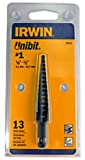 IRWIN Step Drill Bit, 1/8-Inch to 1/2-Inch Step, 1/4-Inch Shank (10231) Silver|Silver metallic