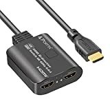 HDMI Switch 4K 60Hz with 2FT Fixed HDMI Cable, PORTTA Bi-Directional HDMI 2.0 Switch 2 in 1 Out HDMI Splitter 1 in 2 Out HDR10 HDCP2.3 for Xbox PS4 Roku HDTV Monitor (Support 1 Display at a Time)