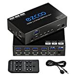 USB 3.0 KVM Switch HDMI 4 Computer 1 Monitor 4K 60Hz EDID SPDIF L/R Extractor- USB Switch for Keyboard Mouse Printer Mac Windows 4 Port HDMI Switch 4x1 1080p 120Hz 144Hz HDCP Pass, IR Remote Ext. Mic