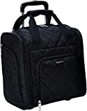 Amazon Basics Underseat Carry-On Rolling Travel Luggage Bag, 14 Inches, Black Quilted