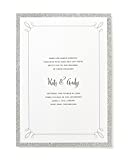 Gartner Studios Silver Glitter Print-At-Home Wedding Invitation Kit, 5” x 7” and 3.5” x 5” Response Cards, Set of 50, White (14276)