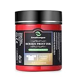 Smalltongue Fabric Screen Printing Ink Red, 8-Ounce (240ml), Chalk Paste Paint for Silk Screen, Transfer Paste for Screen Print, for DIY
