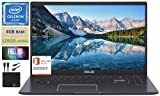 2021 Flagship ASUS Laptop 15.6' Thin Light Laptop Computer, 15.6' FHD Display, Intel Celeron N4020 (up to 2.8GHz),4GB RAM, 128GB eMMC,Webcam,WiFi, Backlit Keyboard，Microsoft 365,Win10 S+Marxsol Cables