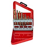 NEIKO 01925A Screw Extractor and Left Hand Drill Bit Set | 10 Pc, Cobalt HSS M2 Steel Drill Bits, Alloy Spiral Flute | Reverse Drill Bit & Bolt Extractor, Easily Remove Stripped Screws & Broken Bolts
