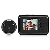 Surebuy Ring Peephole Camera, 32GB Night Vision Manual Peephole Camera for Apartment Door with 2.4in Monitor 90degreeWide and Angle Lens and 0.3MP LongLasting Battery for Home Security Photo Shooting