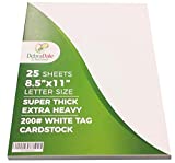 DEBRA DALE DESIGNS Made Right in the USA 25 Sheets - 326 GSM - 15 Point Cardstock Paper - 8.5 x 11 Inch Soft White - Heavy & Thick - Not for home printers - Perfect for crafts