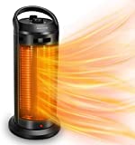 2-In-1 Space Radiant Heater - 120° Oscillation Infrared Heater for Indoor, 1500W Electric Heater, 4 Heating Modes, Garage Heater with Dual-Protection, Quiet Fast Heating Patio Heater
