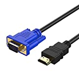MaxLLTo 6FT HDMI Gold Male to VGA HD-15 Male 15Pin Adapter Cable 1.8M 1080P - ONLY for PC/Laptops HDMI to Monitor VGA Connection