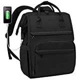Laptop Backpack for Women 15.6 Inch Travel School College Backpack Nurse Teacher Work Bags Computer Backpack Casual Daypack Purse, Black