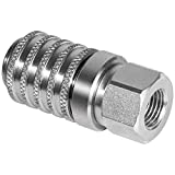 PD242 Series PD Steel Test Port and Diagnostic Equipment Quick Coupler with Female Pipe Thread, 1/8' Body Size, 1/4'-18 NPTF Thread Size, 2.12' Length