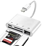 SD Card Reader Micro SD Card Adapter 4 in 1 Trail Game Camera Card Viewer Reader 3.0 USB OTG Cable Compatible for iPhone iPad Plug and Play