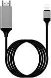 [Apple MFi Certified] Lightning to HDMI Adapter for Phone to TV,Compatible with iPhone,iPad, Sync Screen Connector Directly Connect on HDTV/Monitor/Projector NO Need Power Supply （6.6 Feet）