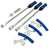 NEIKO 20601A 14.5” Steel Tire Spoons Tool Set, Tire Tools Include 3 Piece Tire Spoons, 3 Piece Rim Protector, Valve Tool, 6 Piece Valve Cores, Motorcycle Tire Changer, Dirt Bike Tire Levers