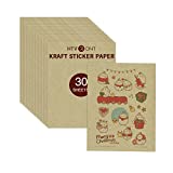HTVRONT Kraft Sticker Paper - 30 Sheets Kraft Paper Sheets for Laser & Inkjet Printer, Retro Style Brown Printer Paper Suit for Scrapbooking,Drawings,Bottle Labels,Arts and Crafts ( 8.5' x 11')
