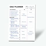 Tiankool To Do List Notepad - Daily To Do List with Priorities, Brain Dump, Hourly Scheduler and Notes - Daily Planner Notepad for Work, Study, Appointments, 60 Tear Off Sheets Planning Pad, 7x10 Inch