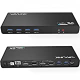 WAVLINK USB 3.0 Universal Laptop Docking Station,USB C to 5K/ Dual 4K @60Hz Video Outputs Dual Monitor for Windows and Mac,(2 HDMI & 2 DP, Gigabit Ethernet, 6 USB 3.0,Audio)