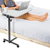 Vive Compact Overbed Table - Over Hospital Bed Tray - Rolling for Home Use or Medical - Adjustable Height, Tilt Top and Swivel Wheels - for Reading, Laptop, Eating, Bedridden, Elderly and Seniors