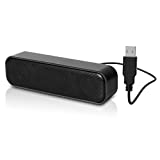 [Upgraded] USB Computer Speaker, Laptop Speaker with Stereo Sound & Enhanced Bass, Portable Mini Sound Bar for Windows PCs, Desktop Computer and Laptops