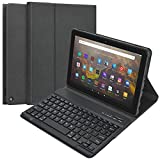 Keyboard Case for All New Fire HD 10 Tablet and Fire HD 10 Plus, Detachable Bluetooth Keyboard for HD 10 Plus, Kindle Fire Tablet 10.1 2021 Case Keyboard(Black)