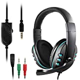 3.5mm Gaming Headset, DaKuan Over Ear Noise Isolating Headphone with Mic and Volume Control,Compatible with Laptop, PC, PS4, Xbox One Controller, Bonus with Extra 3.5mm Adapter