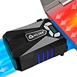 KLIM Cool Laptop Cooler Fan - New - Innovative Portable Cooling Design with Display - External Gaming Cooler - High-Performance Ventilation - USB Cooling Pad - Quiet Air Vacuum - Reduce Heat - Blue