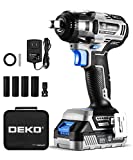 DEKOPRO Cordless Impact Wrench,20V Power Impact Wrenches, 1/2 Impact Wrench Chuck with 3200RPM, Variable Speed, Max Torque 258 ft-lbs (350N.m), 1x2.0A Li-ion Battery, 1 Hour Fast Charger and Tool Bag