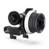 SMALLRIG Mini Follow Focus with A/B Stops & 15mm Rod Clamp and Snap-on Gear Ring Belt for DLSRs and Mirrorless Cameras, Fits Different Diameter Lenses Up to 114mm - 3010