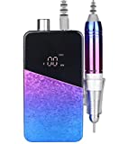 Electric Nail Drill Machine,Lumcrissy Professional Colorful Rechargeable 35000 rpm Nail Drill Portable E-File with Battery,Portable Electric Acrylic Nail Tools,Polishing,Nail Removing (Rainbow)